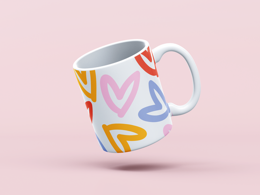 Valentine's Mug, Valentine's Day Mug, Heart mug