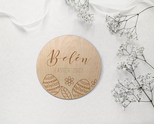 Easter Wooden Disc with Name